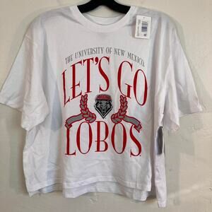 University of New Mexico white and red Lobos T-shirt Deadstock Champion‎